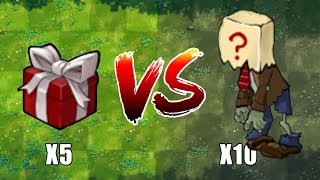 PVZ 1 Fusion Challenge!! 5 Plants Boxes VS 10 Random Zombies - Who Will Win?