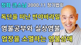 독단을 떠나는 반야바라밀 업장을 소멸하는 염불삼매 성취방법 | 염불공부와 실상염불 염불선 보보성성염념 유재아미타불 | 청화스님 법문 20001105 성륜사정기법회