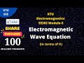 KTU Electromagnetics EE302, Module-5 Electromagnetic wave equation (in terms of H)