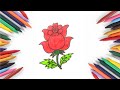 How to draw rose easy | Rose drawing easy for kids | Flower drawing