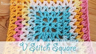 Super easy crochet: V Stitch Square