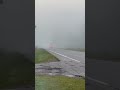 Semi-truck disappears in fog #shorts