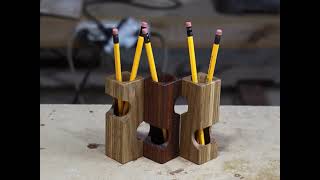 Wooden pencil holder making / 원목 연필꽂이 홀 타입 만들기 #woodworking   #엘데팩토리