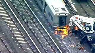 6 of 8 cars rerailed after LIRR train derailment in Queens