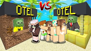 FAKİR AİLE OTELİ VS ZENGİN AİLE OTELİ 🌴 - Minecraft