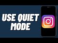 How To Use Quiet Mode On Instagram (2024)