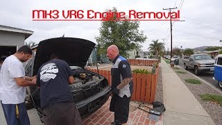 MK3 Jetta VR6 Time Lapse - Engine Removal - Camera Died