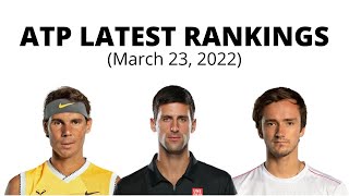 ATP LATEST TOP 10 RANKINGS | March 23, 2022 | ATP TOUR 2022 | ATP RANKINGS 2022