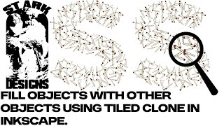 Fill objects with other objects using tiled clones in inkscape