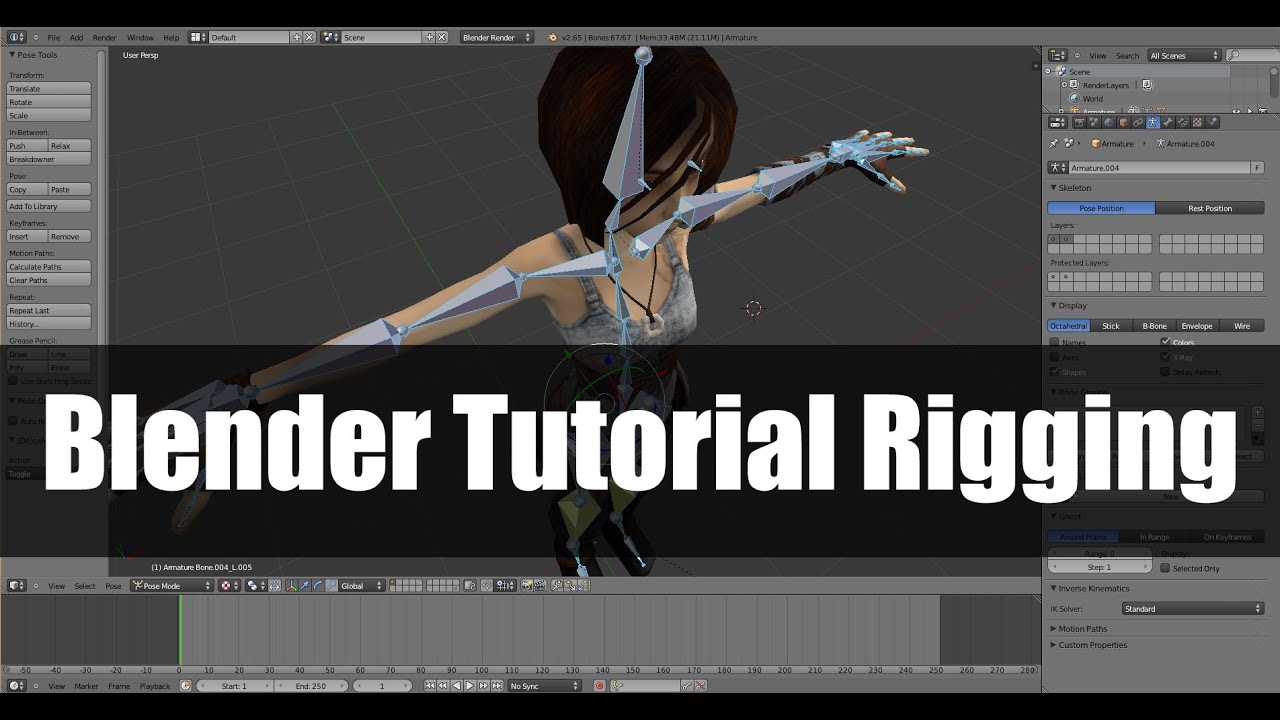 Blender 2 65 Tutorial Rigging Basic Português 16 Youtube