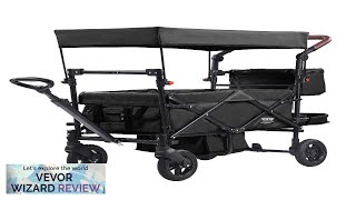 VEVOR Wagon Stroller for 2 Kids Push Pull Quad Collapsible Stroller Review