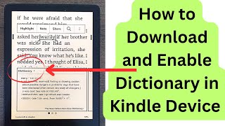 How to Download and Enable Dictionary in Kindle Device