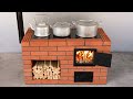 How to make a wood stove from red brick and clay