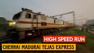 HIGH SPEED RUN | MADURAI TEJAS EXPRESS | PREMIUM CATEGORY TRAIN | INDIAN RAILWAYS 🇮🇳