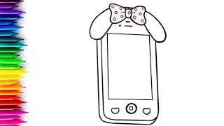 Cute Cell Phone Drawing, Painting \u0026 Coloring For Kids and Toddlers_ Kids Art