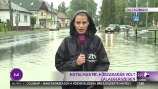 Hatalmas felhőszakadás volt Zalaegerszegen - M1 Híradó 2016-06-05 17:00