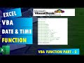 DATE & TIME FUNCTION IN VBA | WORKING WITH DATE & TIME