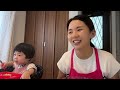 日本生活vlog 帶孩子們散步、姐妹倆送我狗尾巴草做禮物、我給她們做家鄉小吃