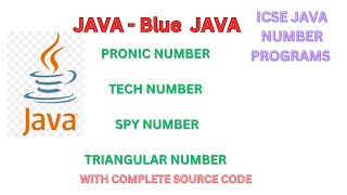 Pronic Number in Java | Spy Number in Java | Tech Number in Java | Triangular Number#icse #java