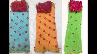 WEIGHTLESS BANDHANI CHIFFON SAREE WITH DESIGNER BLOUSE || Latest Bandhani Chiffon Saree