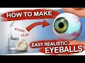 HOW TO MAKE - Easy Realistic Eyeballs  | DYI  |  Epoxy Resin - Modeling clay |  3d eye tutorial.