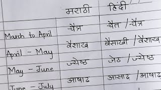 मराठी महिने | हिंदी कॅलेंडर के महिने | Lunar Calendar months in Marathi \u0026 Hindi | Learn with Khushi