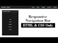 Create a Responsive Navigation Bar Using Only HTML & CSS