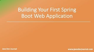 Bootstrap a Simple Spring Boot Application