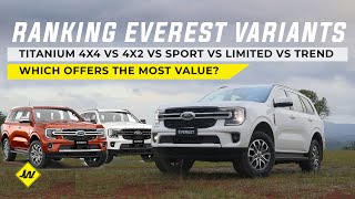 2023 Ford Everest Variants Ranked  -Titanium 4X4 VS 4X2 vs Sport vs Limited vs Trend