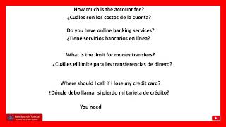 ESSENTIAL BANKING AND MONEY PHRASES IN SPANISH WITH ENGLISH PRONUNCIATION, Spanish Flashcards.