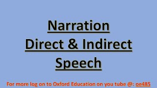 Narration (Direct & Indirect Speech) Part 1st Change of Person@oe485