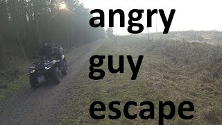 Angry guy on quad chases us / KTM EXC / Suzuki DRZ