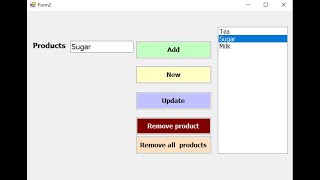 C# tutorial for beginners: Add, update, New,  and remove item in listbox without database