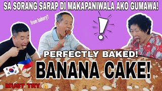 KOREAN FAMILY TRIED BANANA CAKE(oven) | SA SOBRANG SARAP HINDI MAKAPANIWALA AKO MISMO GUMAWA😂