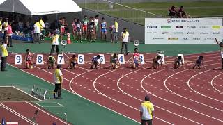 茨城国体2019 少年男子A100m予選1組 Hiroto FUJIWARA 10.72(-1.2)