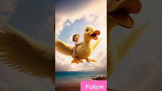 cute baby fly with cute duck #cutbaby #babylagh #babylove #funnybaby #babylaughing #duck #ai #shorts