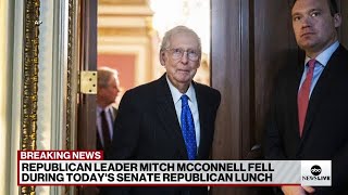 Mitch McConnell falls during Senate Republican lunch