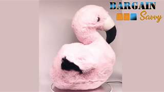 Pink Plush Fluffy Flamingo Door Stop Wedge Animal Doorstop