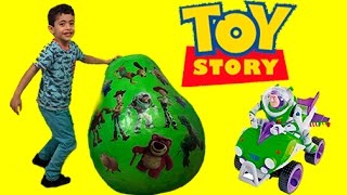 Toy Story GIANT Surprise Egg Opening! Unboxing Buzz Lightyear & Woody Toys | Kiddyzuzaa