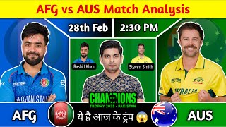 AFG vs AUS Match Prediction, AFG vs AUS Dream Team, Afghanistan vs Australia Champions Trophy 2025