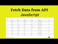 How to Fetch Data from an API using JavaScript and Display in a Table