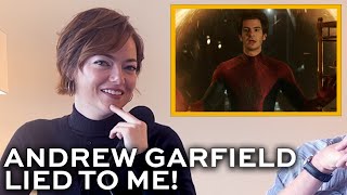 Emma Stone has never seen SPIDER-MAN NO WAY HOME, says Andrew Garfield lied to her
