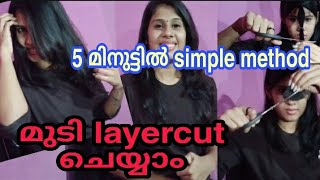 #layer_cut #haircut  layer cut at home / വീട്ടിലിരുന്ന് പാർലർ സ്റ്റൈലിൽ മുടി വെട്ടാം / hairstyle