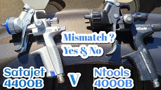 Ntools 4000B 1.3 v Sata 4400B Minijet, Mini v Full Size Spray Gun Upol Clear Coat