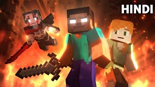 HEROBRINE RETURNS in Hindi Dubbed - Alex and Steve Adventures [Eng Subs] Minecraft Animation Movie