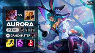 Aurora vs Azir Mid - KR Grandmaster - Patch 14.23 Season 14