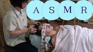 【ASMR】リフトアップ！３０代中村さんに小顔トリートメント２＆肩たたき【りらく屋】