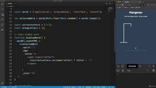 Hangman game using java-script part 5