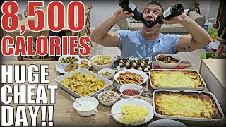 8,500 CALORIES!! HUGE CHEAT DAY! All Macros Counted - IIFYM Full Day of Eating