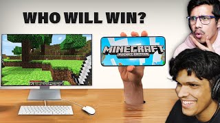 Minecraft Mobile VS PC 🔥 (Who will Win?) with @GamerFleet